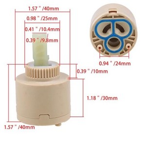 세라믹 물 절약 교체 스풀 믹서 수도꼭지 카트리지 주방 욕실 부품 25mm 40mm