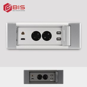 BIS 가구형 매입 콘센트 USB BID-2112MS 다크그레이 2구 콘센트, 매입콘센트 BID-2112MS 다크그레이