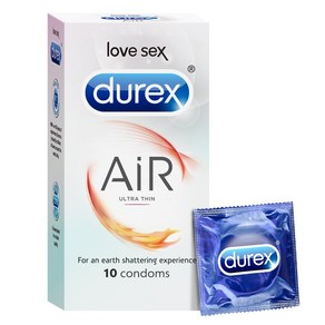 Durex Air Condoms for Men - 10 Count | Suitable for use with lubes