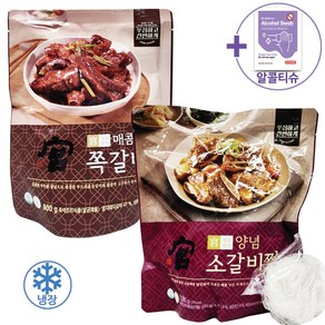 코스트코 궁 매콤한 쪽갈비 800g + 궁 양념 소갈비찜 1kg + 더메이런알콜티슈, 1개, 1.8kg