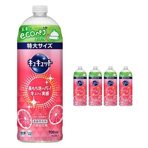 큐큣토 주방세제 핑크 그레이프프루트향 리필용, 5개, 700ml