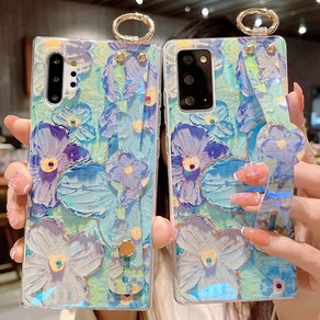 에르모사 갤럭시 A52 케이스 A52s 4G 5G 호환 GALAXY PHONE CASE 유화 플라워 핸드 스트랩 휴대폰 케이스