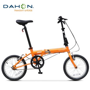 Dahon 16 인치 접이식 폴딩 접이식자전거 로드 휴대용 디스크브레이크 미니벨로 접는 풀샥 바이크, 16인치, 주황색, 1개