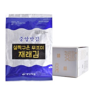 중앙맛김 보령 대천김 살짝 구운 무조미 재래김 17g x 8봉, 1박스