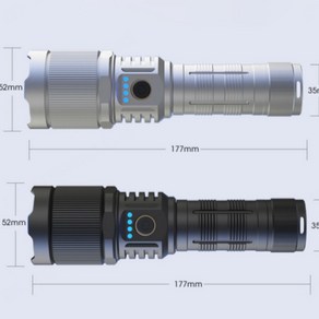 COVANK 직접 충전 고휘도 손전등 초강력 led 캠핑조명/낚시조명/순찰 랜턴, P70 블랙, 1개