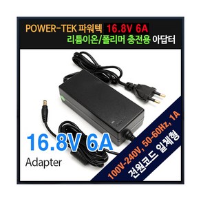 파워텍 16.8V 6A 리튬이온/폴리머 충전 어댑터 4셀(4S), 1개