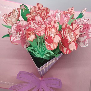 알파벳샵 3D 꽃다발 입체 팝업 카드, 카네이션 꽃다발