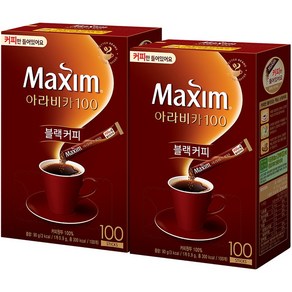 맥심 아라비카 100 블랙커피 커피만 100T+100T, 90g, 100개입, 2개, 0.9g