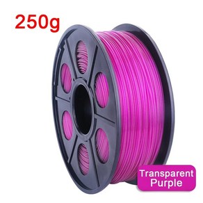 호환 PETG 3D 프린터 필라멘트 재료 소모품 인쇄 250g 1.75mm, 12 Tanspaent Puple A, 한개옵션1