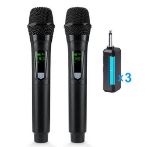 Heikuding UHF 무선 마이크 범용 다이나믹 시스템 노래방 DJ, 01 oange, Rechageable 2 Mic