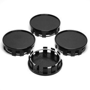 자동차 휠 림 허브 캡 자동차 휠 센터 캡 허브캡 방진 커버 블랙 크롬 54mm (52mm-50mm) 4 개 호환, [02] Black, 2) Black