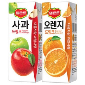 델몬트 드링크 190ml (오렌지x32팩) + (사과x32팩), 1세트, 10개