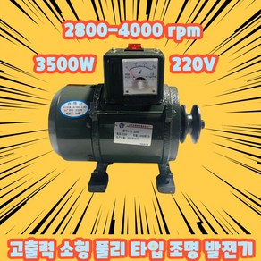 3500W 220V 고성능 소형 풀리 유형 영구 자석 조명 발전기 공장 판매 1개