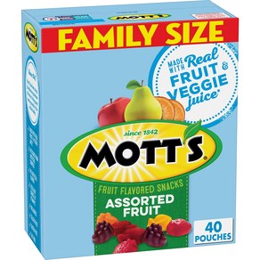 Mott's Fuit Flavoed Snacks Assoted Fuit Pouc Mott's Fuit Flavoed Snacks 과일 모듬 파우치 0.8 oz, 1개