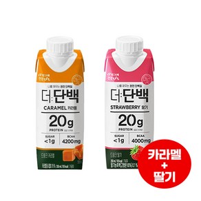 빙그레 더단백 드링크250ml 카라멜맛3+딸기맛3 총6개입/단백질드링크/우유단백질/무배, 250ml, 1세트