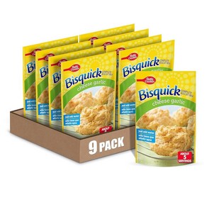 Betty Crocker 비스퀵 비스킷 믹스 치즈 갈릭 7.75온스 9팩, 9개, 219g