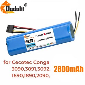 CECOTEC CONGA 3090 3091 3092 1690 1890 2090 2290 로봇 진공 청소기 액세서리 14 4V 12800mAh 배터리 팩 100%, 28000mAh