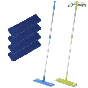 WIT 밀대청소기세트(대) 밀대+루프형 극세사 걸레 4장+사은품 (Blue) 청소용