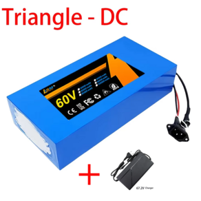 전기자전거배터리 충전식 교체용 전기 자전거용 리튬 배터리 팩 스쿠터 67.2V 충전기 60V 21Ah 16S7P 18650 2500W, Tiangle-DC, 1개