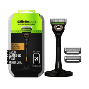 GILLETTE 질레트 랩스 레이저 골드 에디션 남성용 면도기 수염면도 면도기스탠드 병행, 1개, 1개입