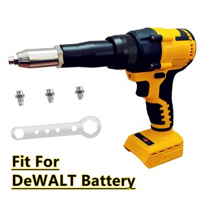 무선 리벳 너트 건 드릴 인서트 자동 리벳 전동 공구 Dewalt 20V 배터리에 적합 2.4-4.8mm, 01 Battey Not Included, 1개