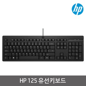 HP 유선 키보드 HP 125 (266C9AA) 한글각인자판 블랙 키보드USB