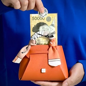 클라르떼 부모님 용돈 고급 선물 박스 가방, 오렌지, 1개