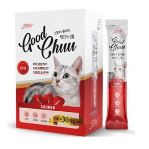 굿츄 고양이 간식 15g x 30p, 연어, 450g, 3개