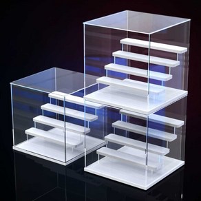 투명 아크릴 케이스 피규어 장식장 프라모델 보관함 계단식 전시 진열대 스탠드, 초대형 2층-12개, 1개
