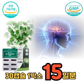 인지력 기억력 항산화 미국산 은행잎추출물 dementia개선 포스타티딜세린 뇌건강영양제, 1박스, 30정