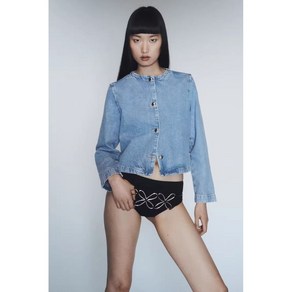 ZARA 자라 여성 루즈핏 버클 데님자켓 6164160 6164/160