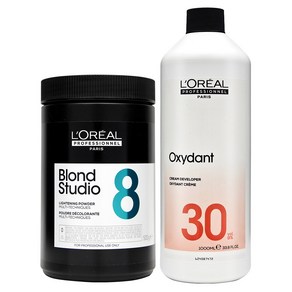 로레알 블론드 스튜디오 파우더 500g+로레알 9%산화제 1000ml, 1개, 500g