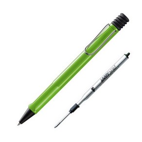 LAMY 사파리 볼펜 1.0mm + M16F 검정 볼펜리필심 0.8mm 세트, 볼펜(그린), 케이스(랜덤발송), 1세트