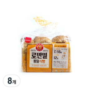 삼립 로만밀 통밀 식빵 홀그레인, 420g, 8개