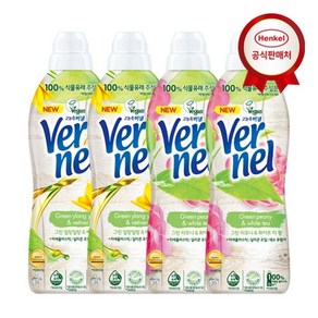 헨켈 고농축 섬유유연제 버넬 그린 코코넛 워터 미네랄 향, 900ml, 4개