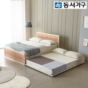 동서가구 탈린 편백나무 프레임 2단 슬라이딩 침대 SS+SS (9존독립) DF641342