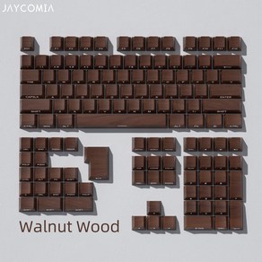 우드 PBT 레터 키캡 소재 체리 Hi75 빅 기계식 사이드 키보드용 세트 ANSI Wooting ISO 그레인 레이아웃, Walnut Wood, 없음, 없음