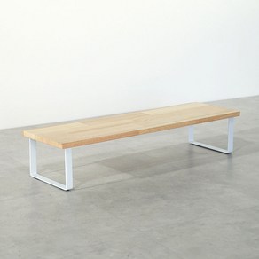 원목 화분 다이 진열대 200x600mm 높이16cm, 1단, 고무나무상판(화이트받침)