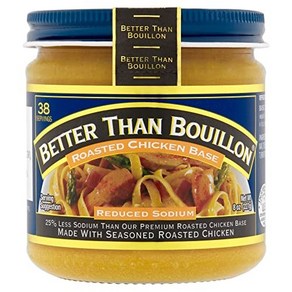 Bette Than Bouillon Reduced Sodium Roasted Chicken Base 8 oz 부용 저감 구운 치킨 베이스 8온스 병(단일 단위)보다 낫습니다, 1개, 226g