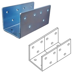아연도금 조립식 사각파이프 긴ㄷ자(ㄷ자2개 사이즈) 조인트 2-48 (모서리 보강용. 트러스 보강용. 용접겸용) (30/40각)
