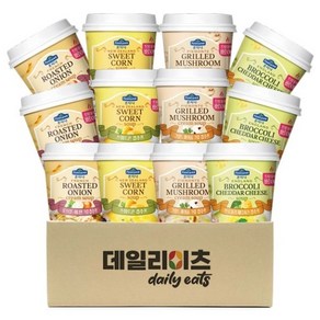 [데일리이츠] 폰타나 컵수프 4가지맛 3개씩 총 12컵 믹스세트 (스위트콘3개+로스티드어니언크림3개+브로콜리체다치즈3개+그릴드머쉬룸3개), 12개, 20g
