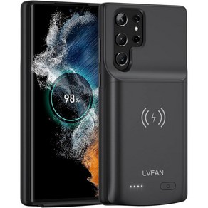 삼성 갤럭시 S22 울트라 68인치 LVFAN 배터리 케이스 고속 충전 무선 슬림 4800mAh 백업 팩 휴대용 확장 충전기