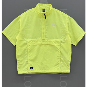 [국내백화점판] UMBRO 엄브로 25신상 클래식 반팔 스탠넥 아노락 셋업 (옐로우)