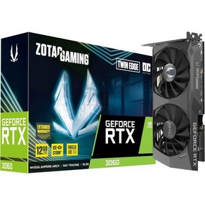 Zotac VGA RTX3060 Twin Edge OC 12G GDDR6 HDMI 2.1 3xDP 1.4a RTX 3060, RTX 3060 12 GB_Black, 1) RTX 3060 12 GB  Black, 1개