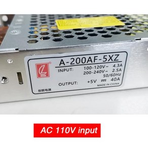 LED 디스플레이 스크린용 Chuanglian 전원 공급 장치 A-200AF-5 AC 110V 220V ~ 5V 40A 200W, 2) AC 110V input