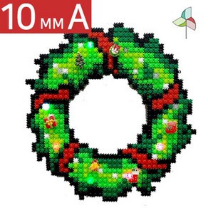디폼블록 10mm 크리스마스 리스 (벽걸이용) 210925, 1개