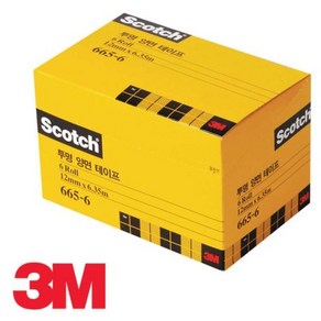 3M 스카치 투명 양면 테이프 리필 6개입 665R-12 10850, 단품, 선택1:본상품선택