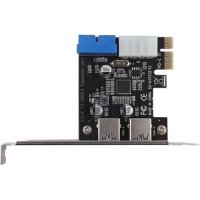 2 포트 PCI-E 3.0에서 USB 3.0 확장 카드 19핀 커넥터 마더보드 어댑터 포함, 1개