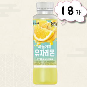 유어스] 하늘가득 유자레몬 사과 자몽, 18개, 330ml