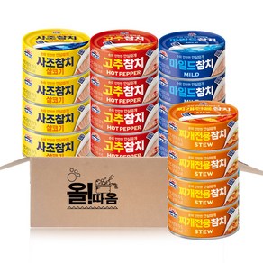 올따옴 사조 안심따개 참치 100g 4종기획세트 2호(살코기4+마일드4+고추4+찌개4), 1개